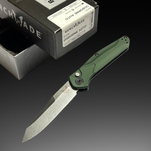 Benchmade 9400 Osborne Auto – Green Aluminum, Box, Used